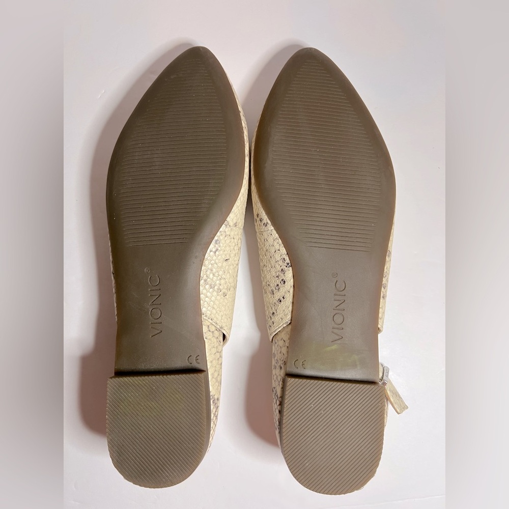 Vionic Jade Cream Snake Print Slingback Flats - Picture 8 of 8